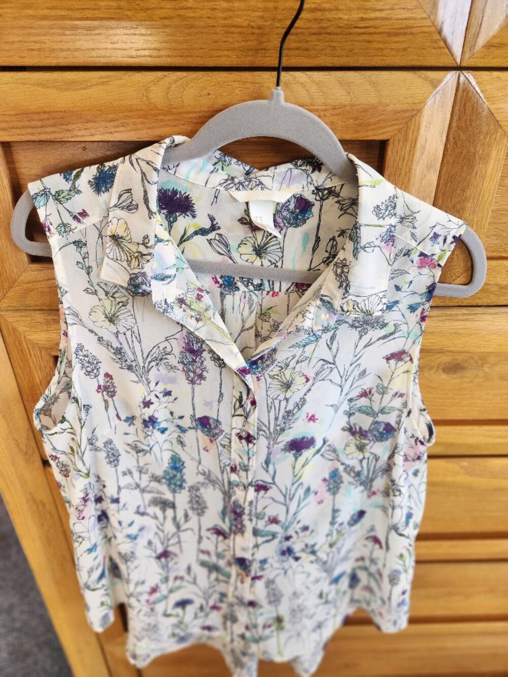 H&M Floral Print Sleeveless Womens Top size 12 (L)